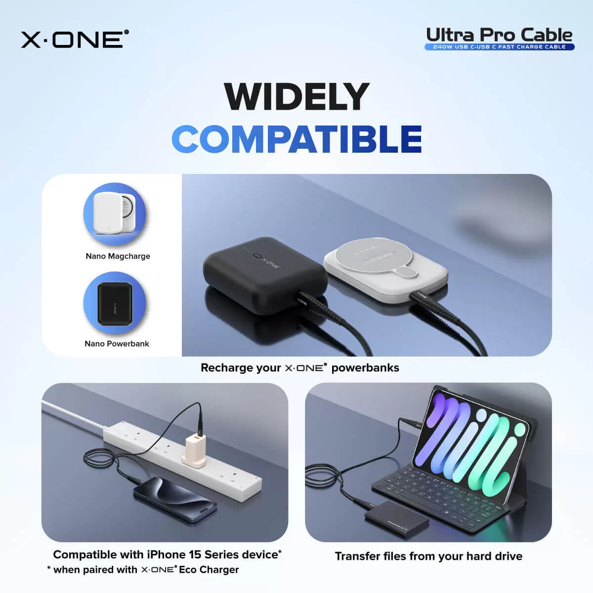 สายเคเบิล Ultra Pro 240W C ถึง C