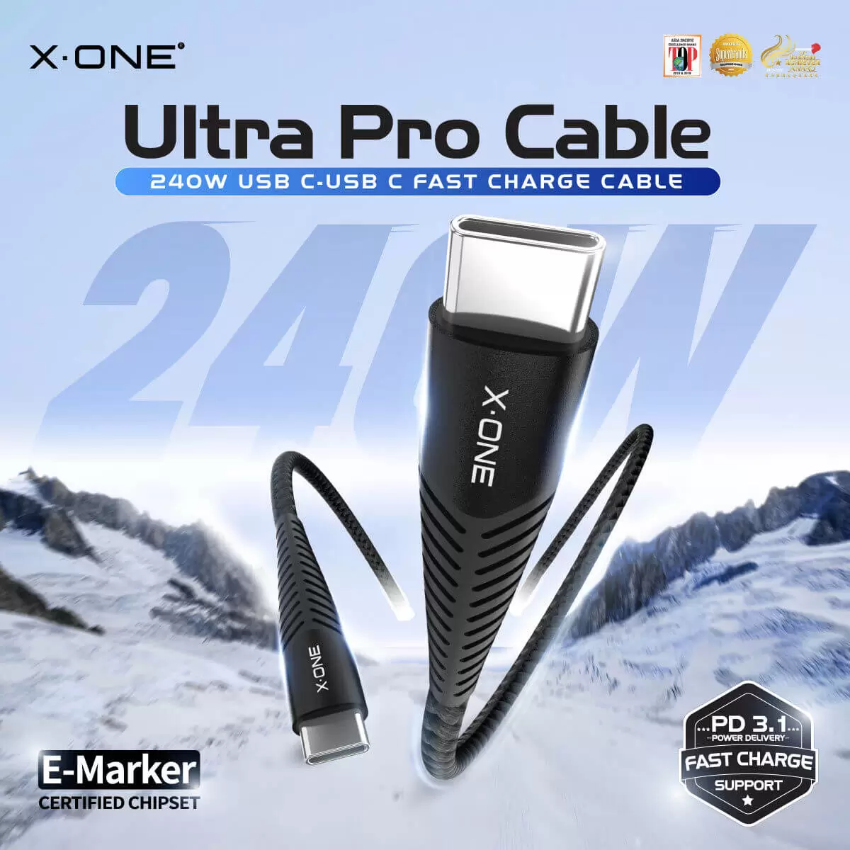 สายเคเบิล Ultra Pro 240W C ถึง C