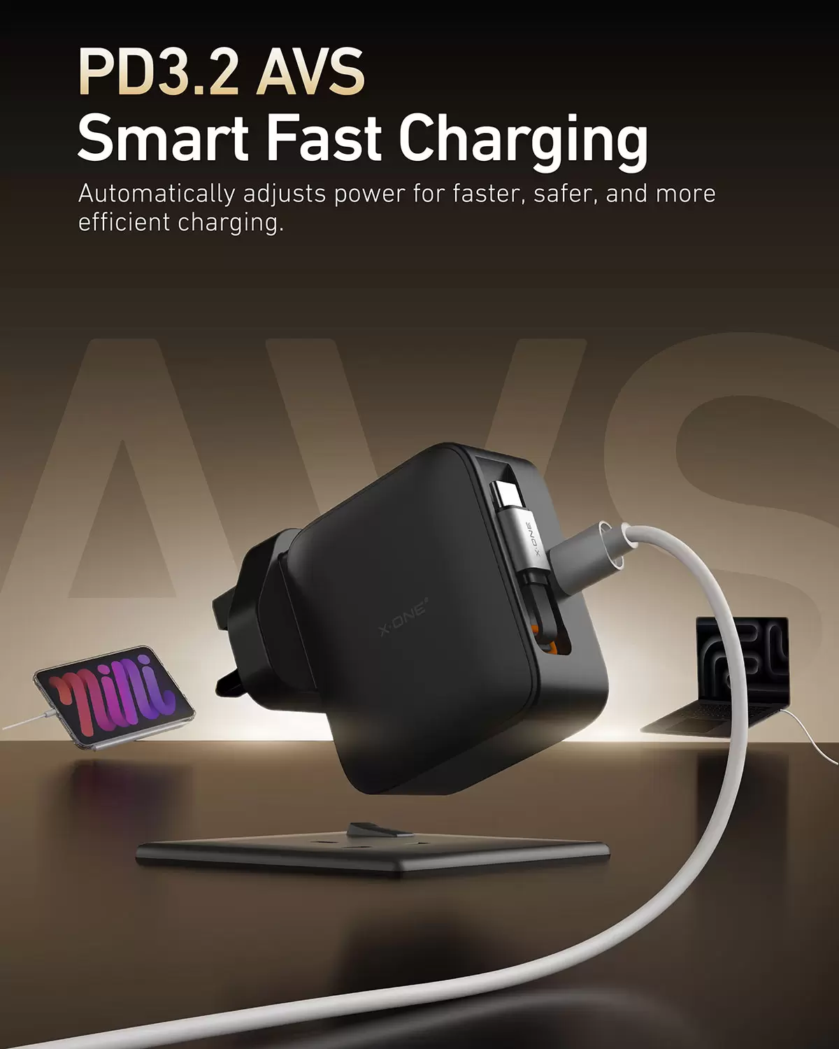 การชาร์จ 65W สามารถพับเก็บได้