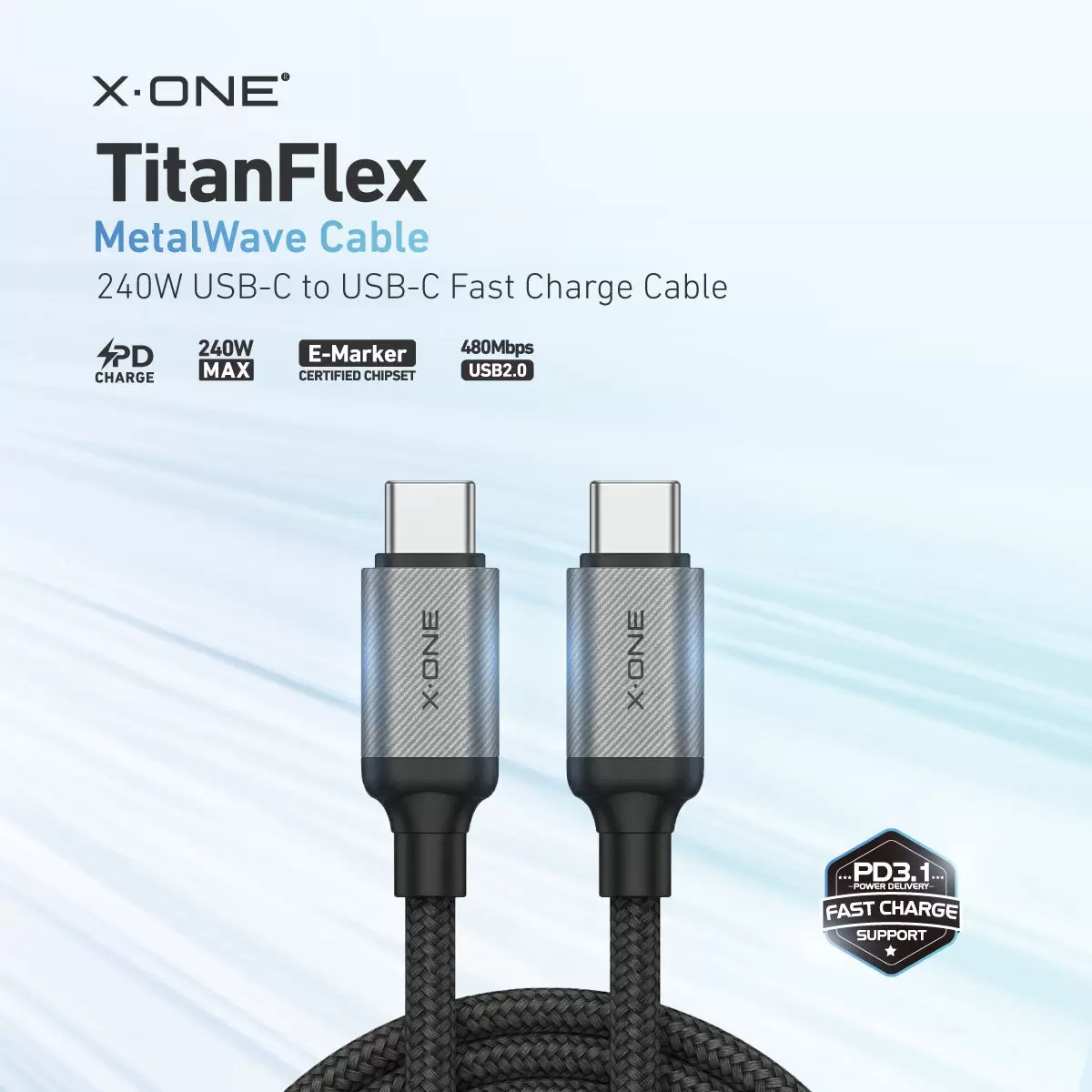 สายเคเบิลคลื่นโลหะ TitanFlex 240W